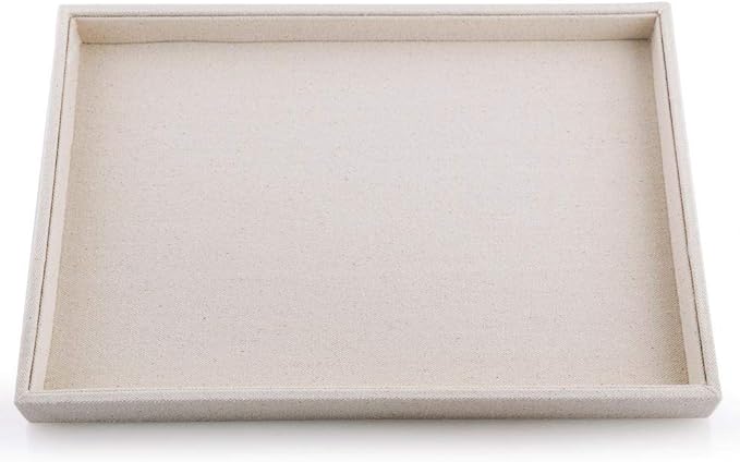 Oirlv linen Jewelry Display Trays Stackable Necklace Bracelet Ring Showcase by Oirlv