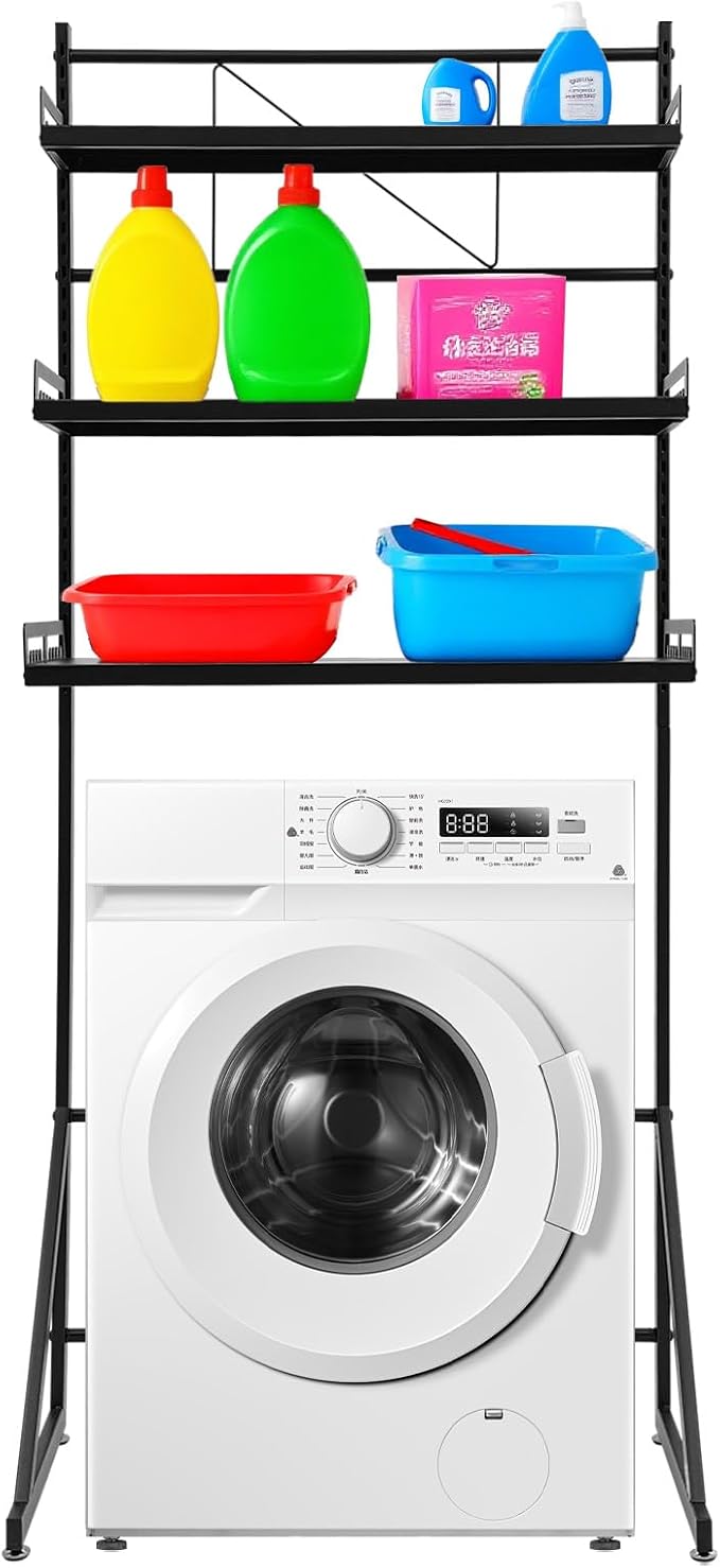 Over Washer and Dryer Storage Shelves, 3-Tier Washing Machine Organizer Rack by Unknown