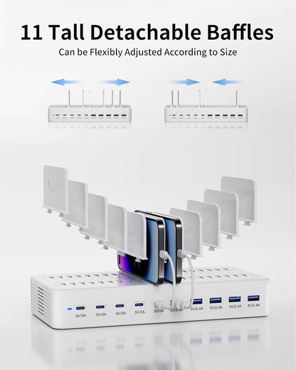 100W Charging Station for Multiple Devices, 10-Port USB Fast Charging Station - Image 5
