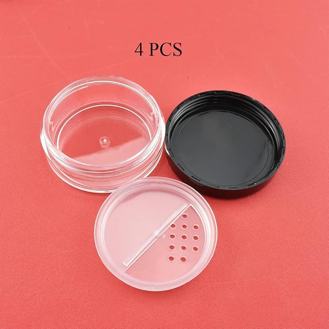 HAHIYO 4pcs 10ml/0.34oz Plastic Empty Travel Compact Case Makeup Cosmetic Jar - Image 7