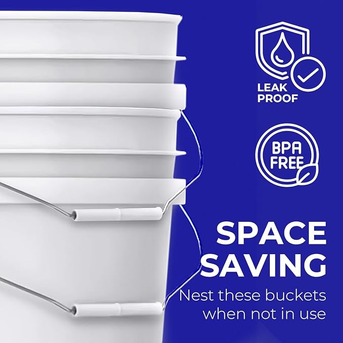 6.5-Gallon White Bucket Pail Container - Image 3