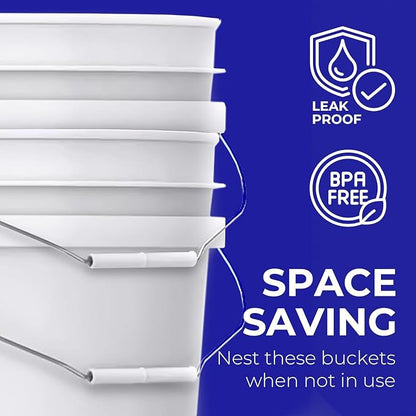 6.5-Gallon White Bucket Pail Container - Image 3