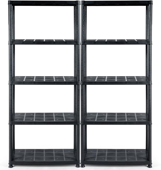 IRONMAX 5-Tier Garage Shelving Unit, Plastic Storage Rack by IRONMAX