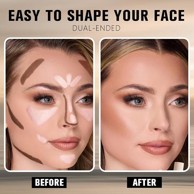 evpct Darker Nude & Light Pink Cream Contour Stick Face Body Makeup Dual Ended - Image 4