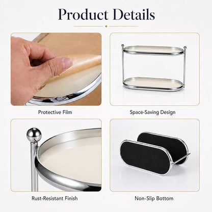 2 Tier Perfume Organizer, Stainless Steel Frame - Image 4