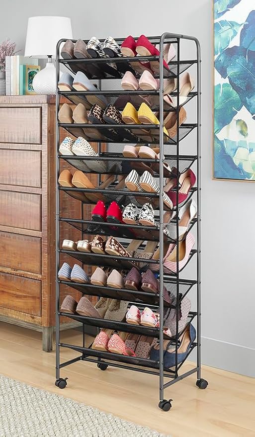 Whitmor 10 Tier Double-Sided Shoe Cart by Whitmor
