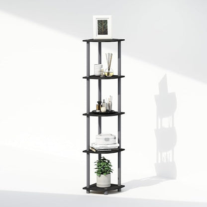Furinno Turn-N-Tube Storage Shelves, 5-Tier Book Shelf, Corner Shelf, Toolless - Image 6