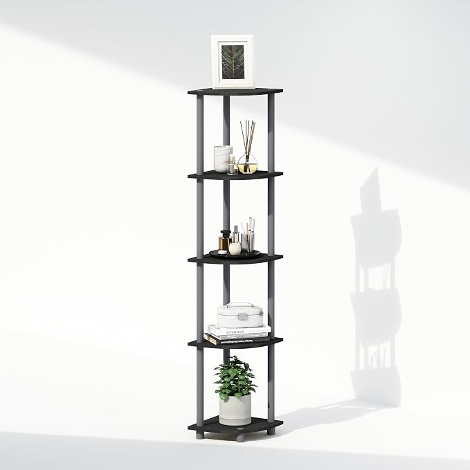 Furinno Turn-N-Tube Storage Shelves, 5-Tier Book Shelf, Corner Shelf by Furinno-FitsYourSpaceFitsYourBudget