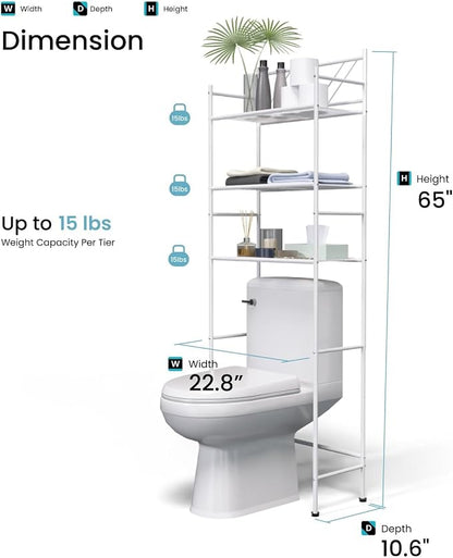 Home Zone Living Over-the-Toilet Bathroom Storage Cabinet Organizer | - Image 3