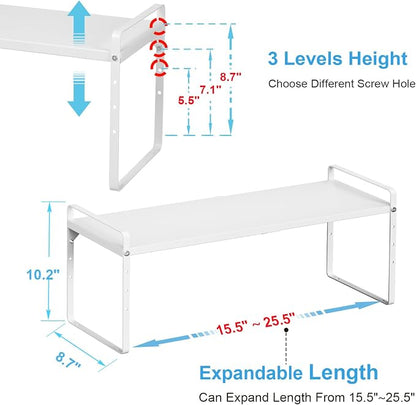 15.5 to 25.5 Inch Kitchen Cabinet Shelf Organizers, Adjustable Kitchen Counter - Image 2