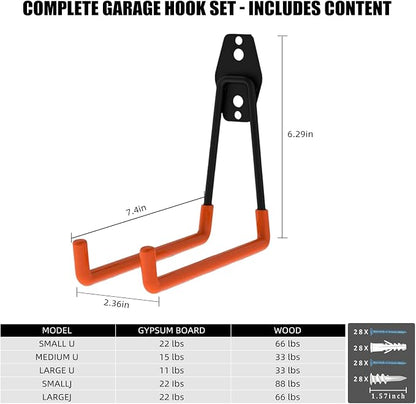 Garage Hooks, 4 Pack Large Square Wall Hooks - Image 2