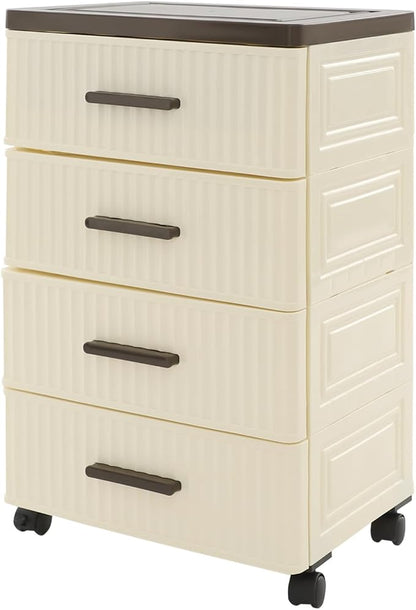 4 Drawers Storage Bins with Wheels, 4-Tier Storage Cabinet with Drawers by ILWorkTLs