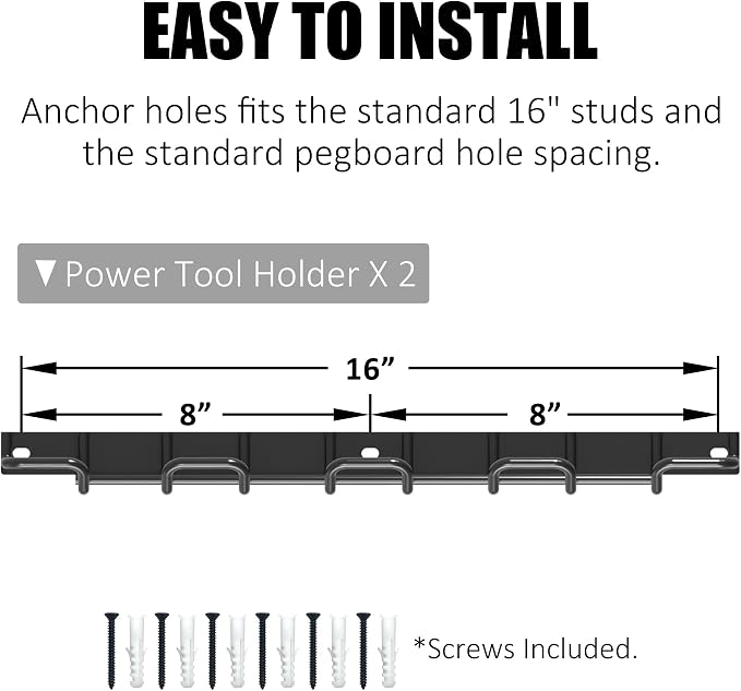 UNITEDPOWER Wall Mounted Power Tool Organizer Holder, Heavy Duty Utility - Image 5