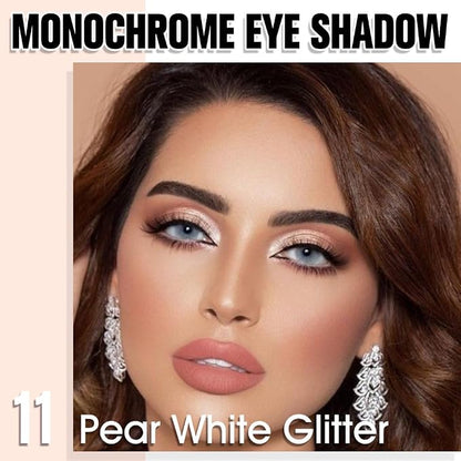 Pear White Single Glitter Eyeshadow Makeup, Neutral Powde Eye Shadow - Image 2