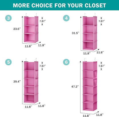 YOUDENOVA Hanging Closet Organizer, 5-Shelf Closet Hanging Storage Shelves - Image 6