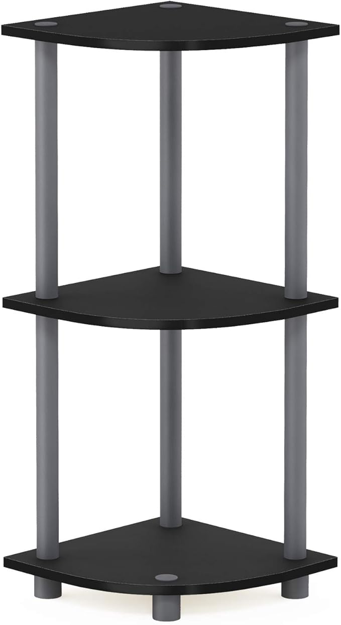 Furinno TURN-N-TUBE Corner Shelf, 3-Tier Corner Bookshelf, Display Storage - Image 6