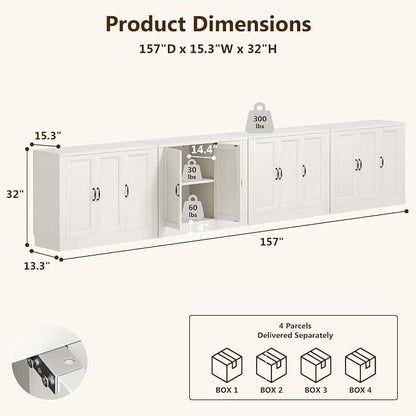 157" W Modern Buffet Cabinet - Image 2