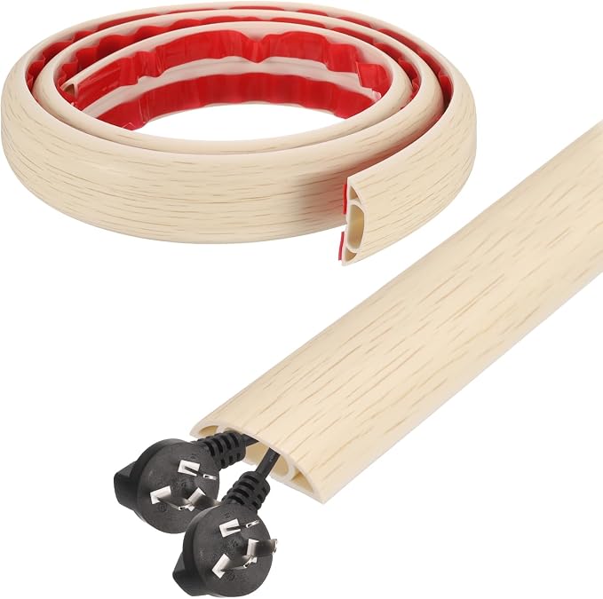 HARFINGTON 4ft Cord Cover Floor W0.6 x H0.33 Inner Channel PVC Hide Extension by HARFINGTON