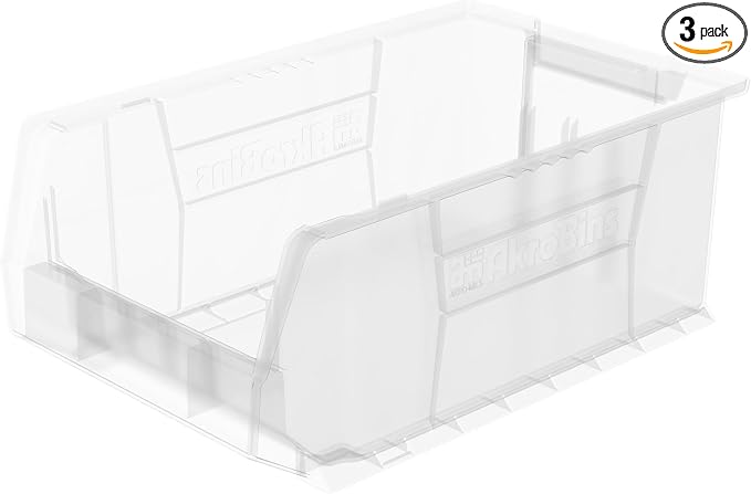 Akro-Mils 30281 Super-Size AkroBins Plastic Storage Bins, Space-Saving by Akro-Mils
