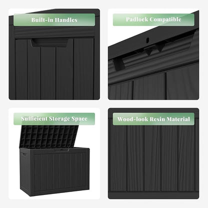 45 GallonOutdoor Storage Box, Resin Deck Boxes Waterproof, IndoorOutdoor Bin - Image 4