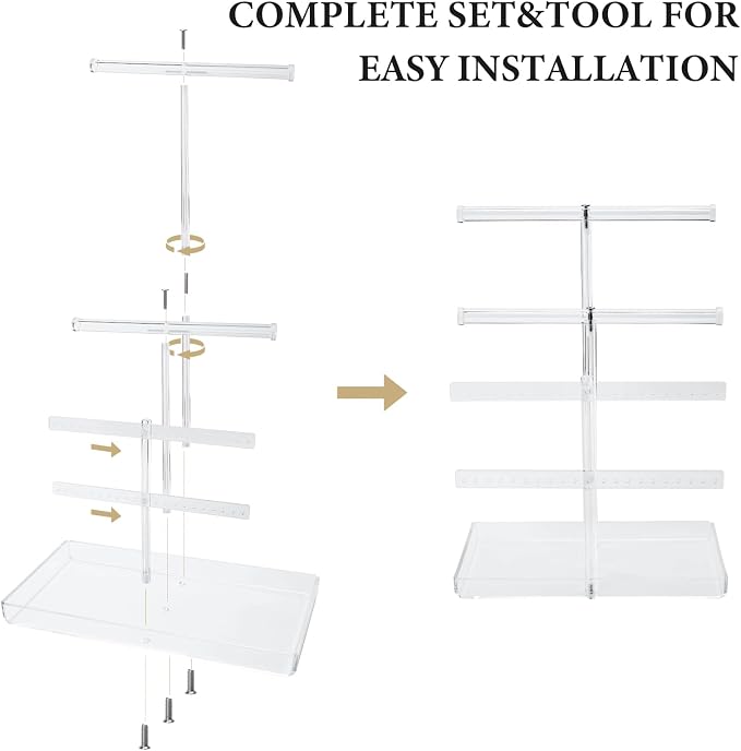 4-Tier Acrylic Jewelry Organizer Stand - Image 6