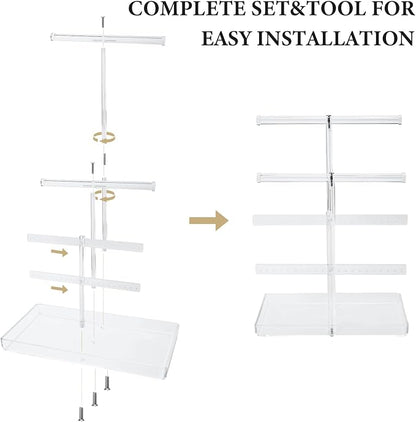 4-Tier Acrylic Jewelry Organizer Stand - Image 6