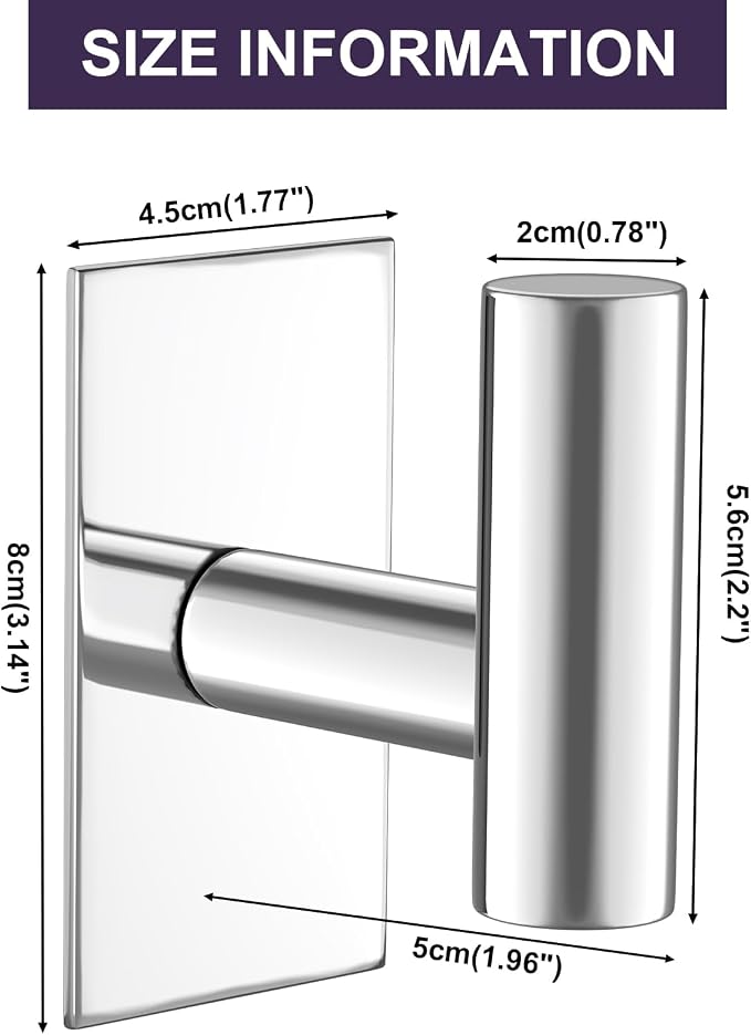 VAEHOLD Wall Towel Hooks, Heavy Duty Sticky Holder Waterproof Towel Hooks - Image 5