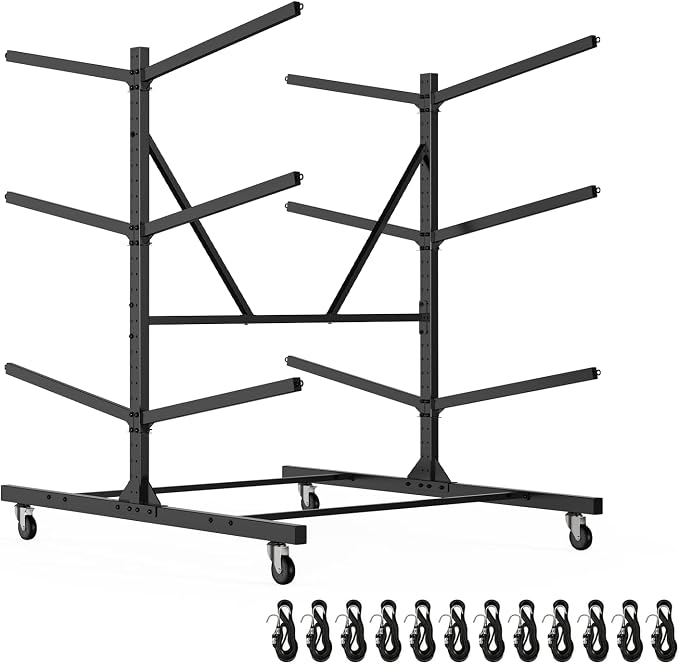 Kayak Storage Rack, Heavy Duty Freestanding Kayak Rack by LXVOOEE