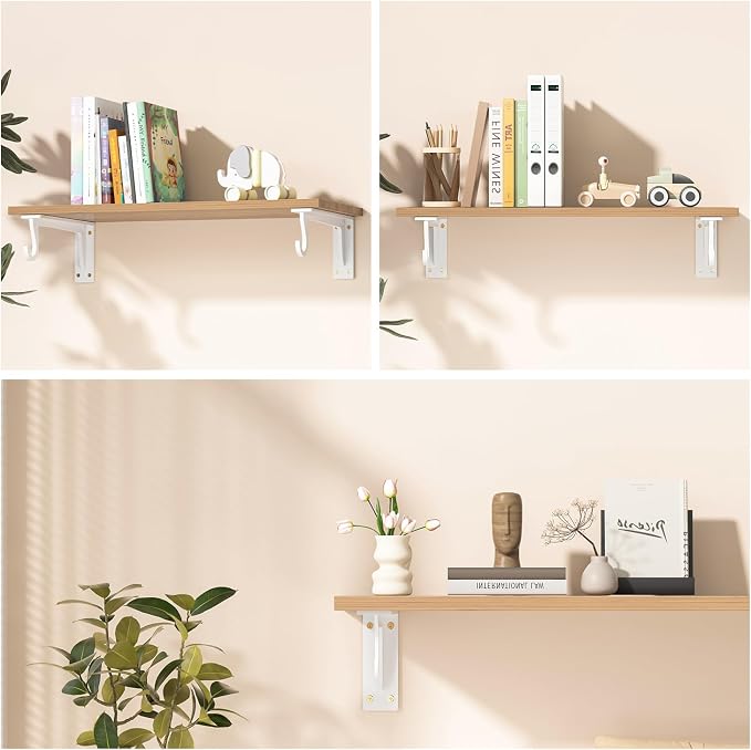 Heavy Duty Closet Rod Support Brackets 12 x 5.6In 400lbs Capacity | White 4 - Image 8