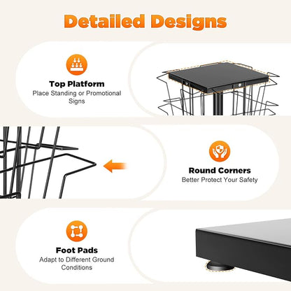 36-Pocket Rotating Magazine Rack, 360° Floor Brochure Display Stand - Image 9
