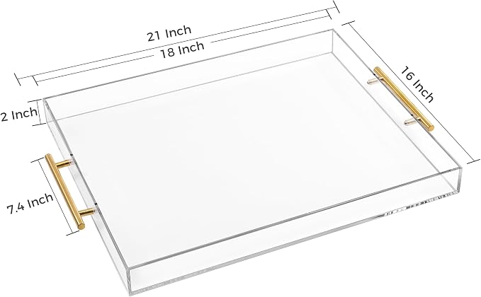 Large Clear Acrylic Serving Tray - Image 3