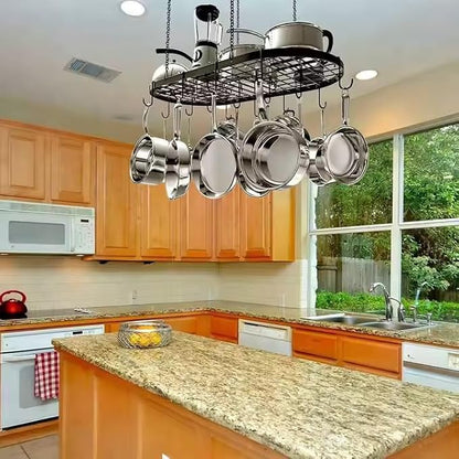 Ceiling Pot and Pan Hanging Rack, Matte Black Kitchen Organizer | - Image 4