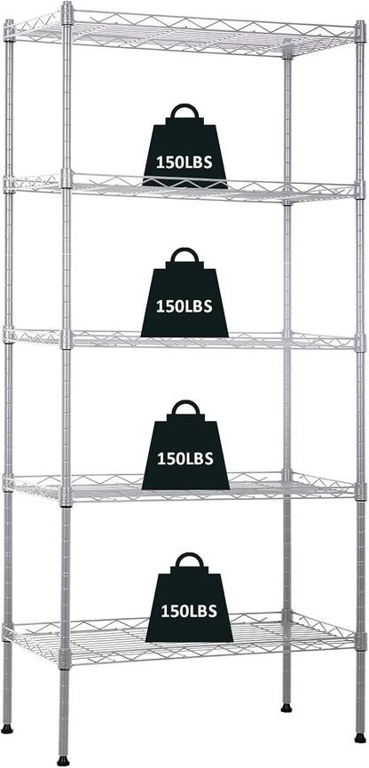 NChanmar 5-Tier Wire Shelving Unit Storage Shelves Metal Shelves 48"x21"x12" by NChanmar