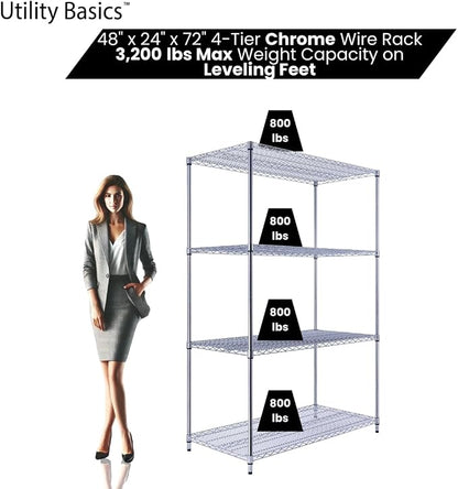 NSF Commercial 4-Tier Wire Shelving - Image 3