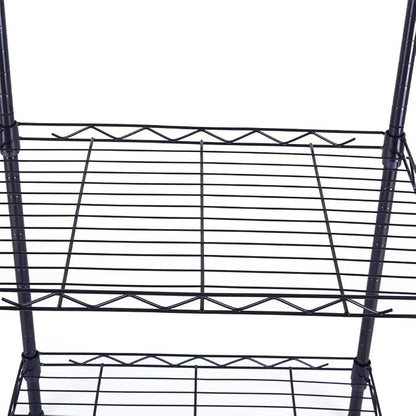 FOXHOLE 4-Tier Wire Shelving Unit Black Metal Storage Rack 17.72" W x 11.81" D - Image 4