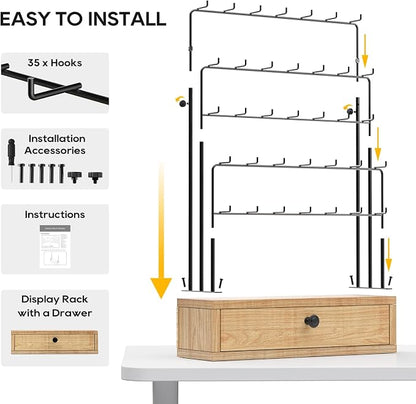 ORLESS 5-Tier Jewelry Display for Vendors, Earring Holder Organizer - Image 7