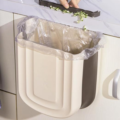 Kitchen Hanging Trash Can, 2.4 Gallon / 9L Collapsible Waste Bin, Small Kitchen - Image 3