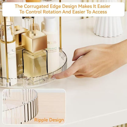 360° Rotating Makeup Organizer, Large Capacity 3 Tier Perfume Skincare Clear - Image 6