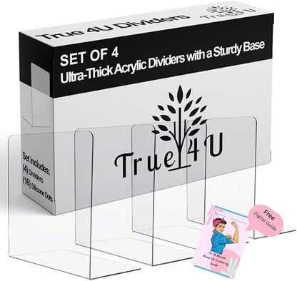 True 4U 6 Pack Acrylic Shelf Dividers by True4U