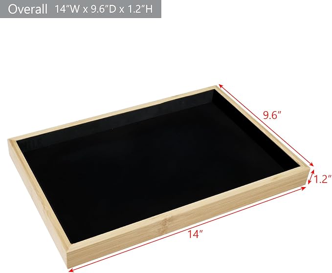 MOOCA 2 Pcs Bamboo Jewelry Display Tray, Presentation Tray, Organizer - Image 2