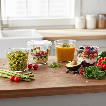 H.JSS WDJS 3Cup Round Glass Food Storage Containers - Image 8