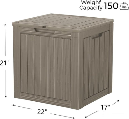 35 Gallon Outdoor Storage Box Waterproof Lockable Resin Deck Box Large - Image 2