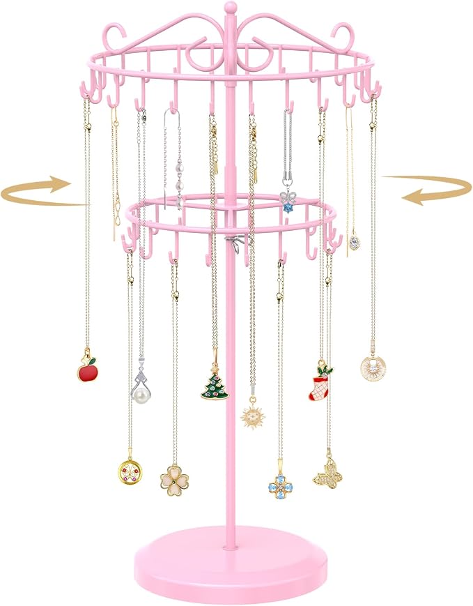 MODOWEY Rotating Necklace Holder Organizer Display Stand by MODOWEY