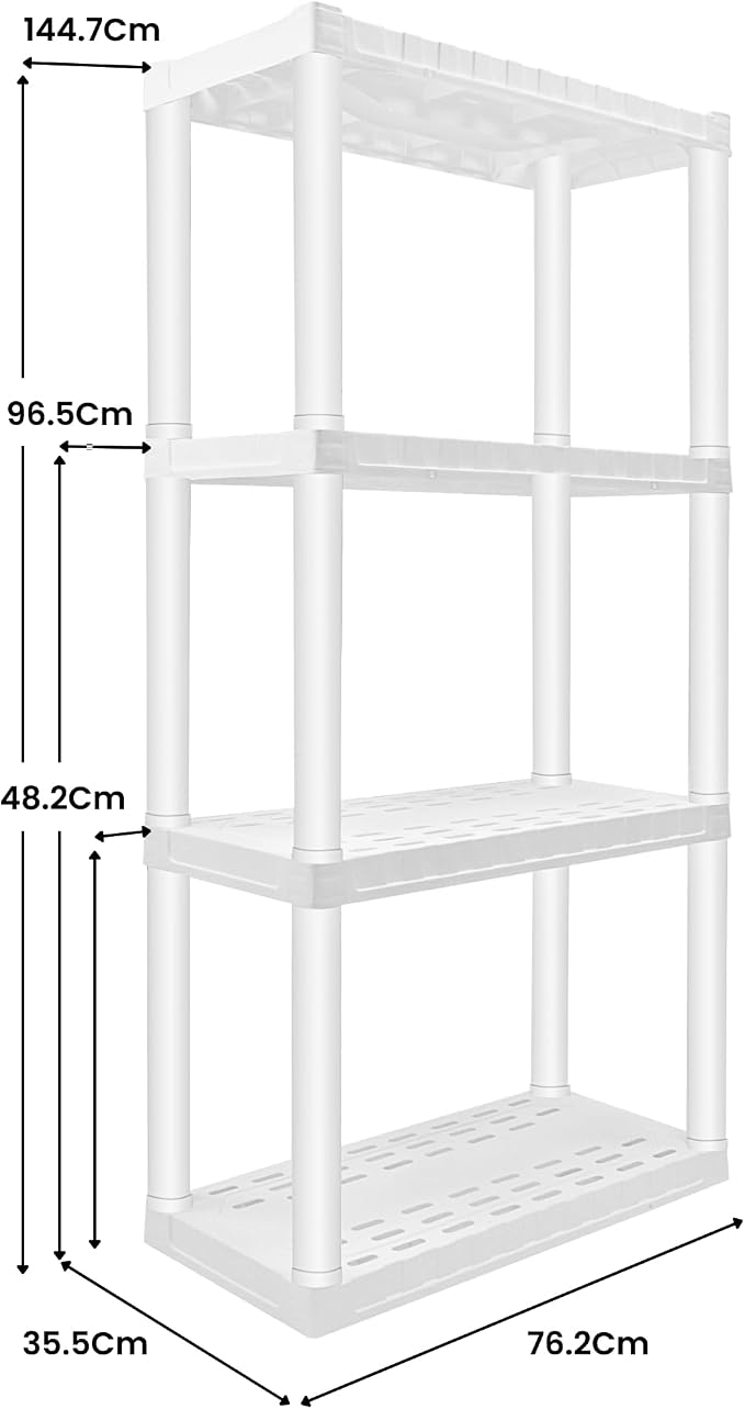 Oskar 4-Tier Storage Shelf, Heavy Duty Shelving Unit, 400 lbs, Laundry Room - Image 9