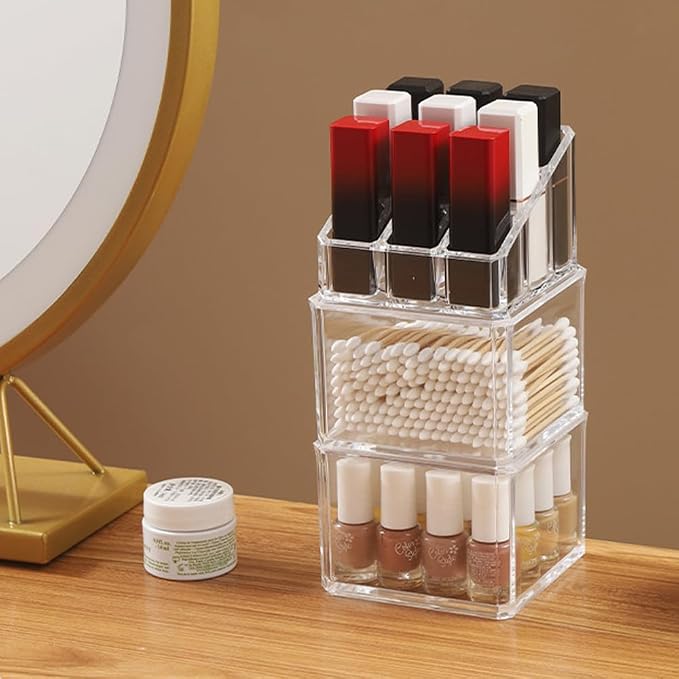 2 PCS Lipstick Organizer and Storage, Acrylic Lipstick Holder, 9 Slots Clear - Image 5
