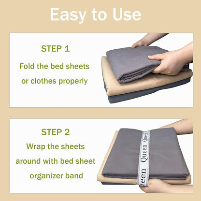 12 Pieces Bed Sheet Organizer Bands, Closet Organization Sheet Straps, Linen - Image 3