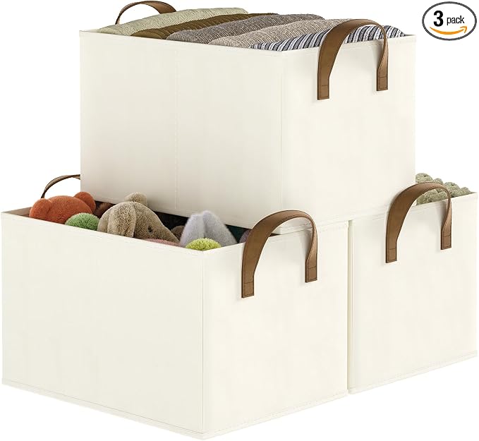 Closet Storage Bins, Fabric Closet Organizers and Storage Basket by Coyacool