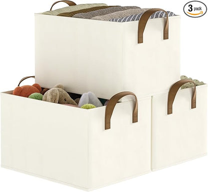 Closet Storage Bins, Fabric Closet Organizers and Storage Basket by Coyacool