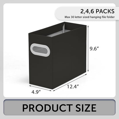 File Box for Hanging File Folders, Collapsible Cardboard Box | Portable Filing - Image 2