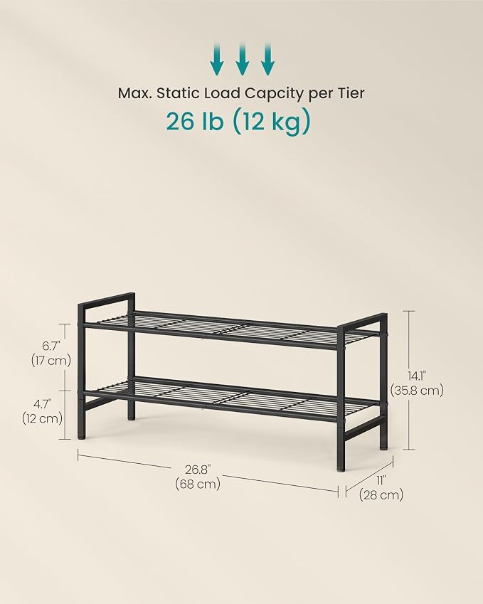 SONGMICS Metal Shoe Rack, Free Standing Shoe Organizer - Image 3